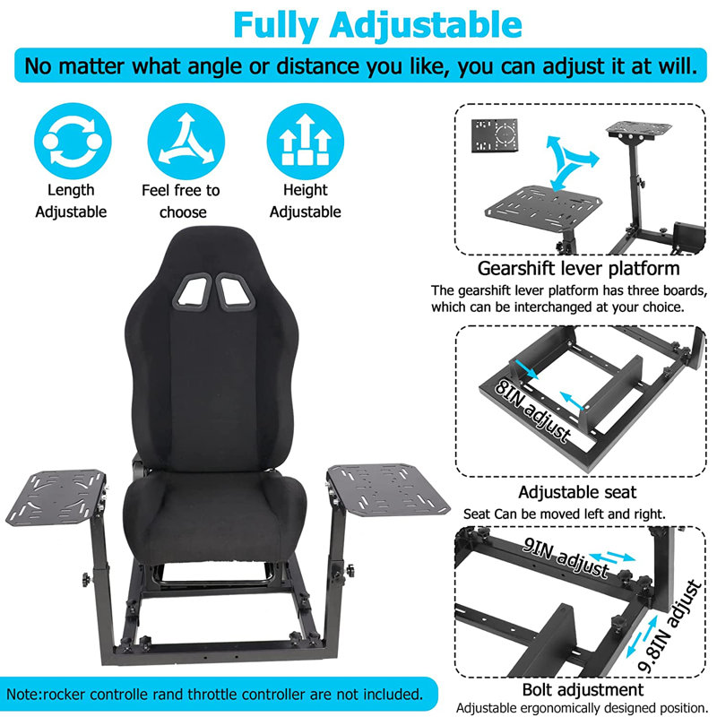 Anman Flight Simulation Cockpit Or Racing Wheel Stand With Seat Fit
